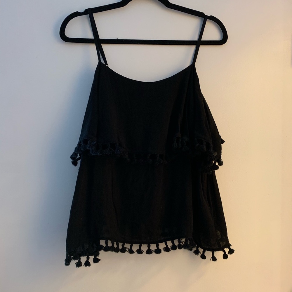 1.State Tiered Fringe Tank Top